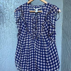 DVF Silk Libellule Gaucho Star Print Top 4